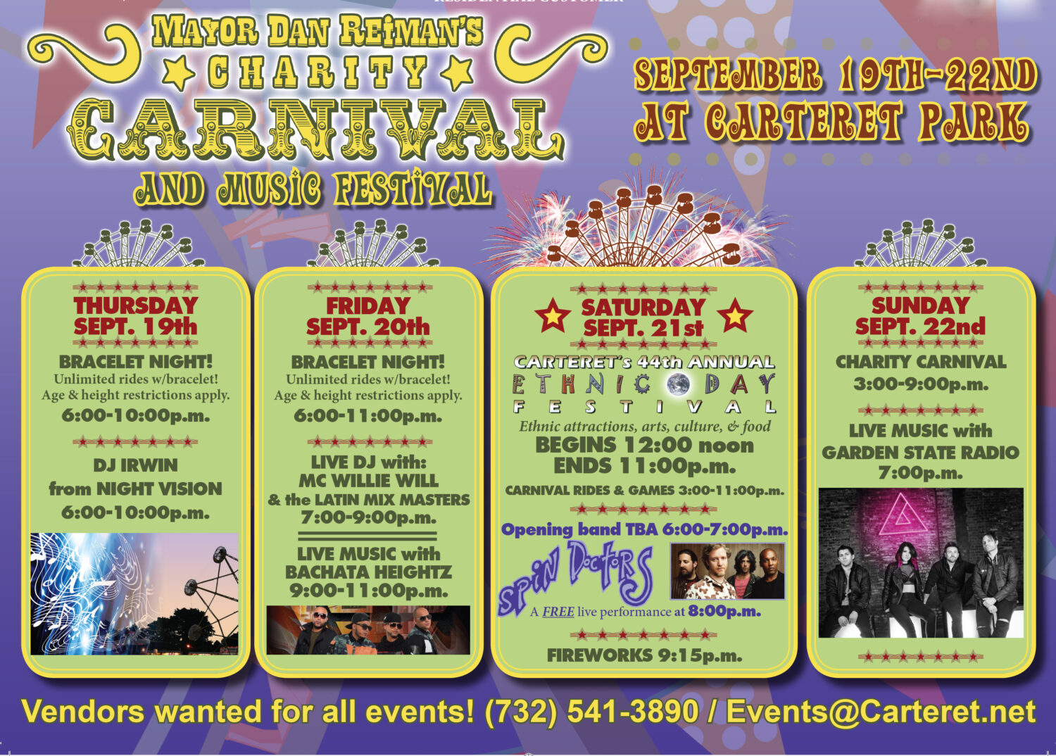 Mayor Dan Reiman’s Charity Carnival Coming to Carteret Park, Headlined